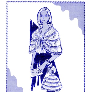 CROCHET Cape Pattern Mail Order DESIGN 624 Capelet Shawl Crocheting Crocheted PDF