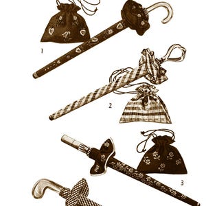 S 7309 Pattern Umbrella Cover & Rubbers Carry Case 1940&#39;s Embroidered Pdf