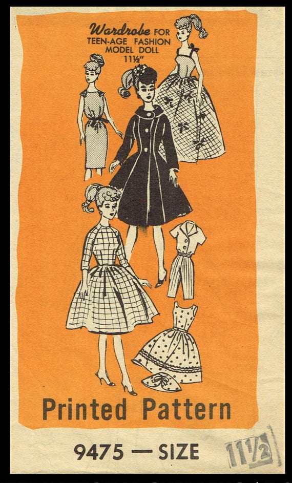 4592 Mail Order BARBIE Doll Fabric Sewing Pattern Vintage Teen Fashion Peggy Ann