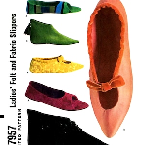 M 7957 Slippers Pattern Unique FELT Slipper Costume -S-M-L- Pdf