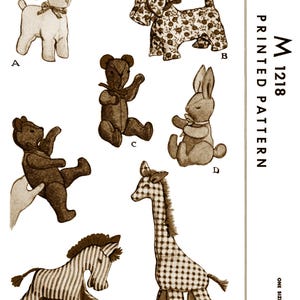 Letra M 1218 Patrón 6 Juguetes de peluche Cordero Jirafa Perro Conejito Oso de peluche Cebra 4.5"-9" Pdf