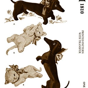 LeTTER M 1810 Pattern DACHSHUND Stuffed Animal Dog and Kitten Toy Pdf