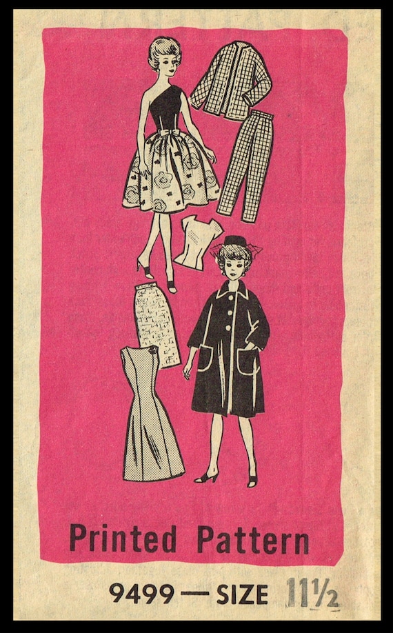 4592 Mail Order BARBIE Doll Fabric Sewing Pattern Vintage Teen Fashion Peggy Ann