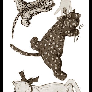 CARTA Advance 6931 Padrão Dormindo GATINHO Gato Gatinho Brinquedo Bicho de pelúcia ou Bolsa de Pijama 1940's Pdf