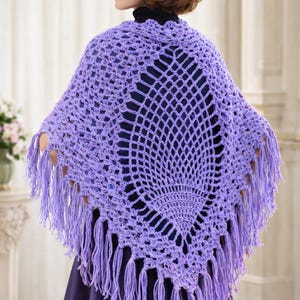 Pineapple Stitch Shawl Crochet Pattern Mail Order Design 7294 S M L Crocheting Crocheted Pdf LeDGER