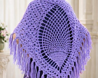 Pineapple Stitch Shawl Crochet Pattern Mail Order Design 7294