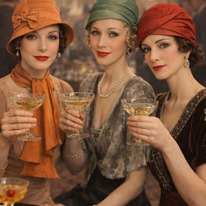 Patrón de sombrero, gorra y bufanda M 69 para quimioterapia, alopecia, años 30, sombreros, PDF