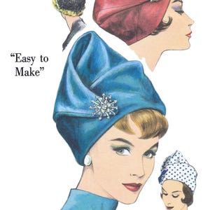 Gorra de toque drapeada para dama, talla 23 V 5384