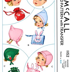 BABY Toddler Hat Muff & Bag Pattern M 1152 PDF 20" Head image 9