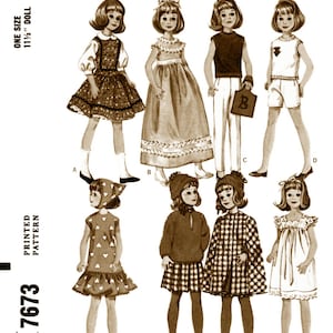 LETRA M 7673 Padrão Boneca Tricô Roupas Vestido 11 1/2" Pré-adolescente Pdf