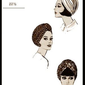 22.5" Head V 7519 TURBAN Hat Designer Pattern Chemo Millinery Pdf