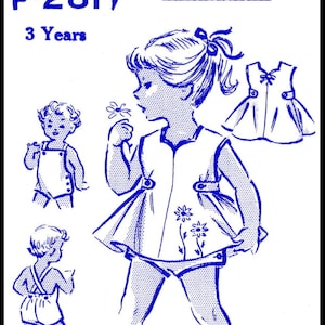 Girls Dress Frock Pattern Topper Sunsuit Romper Panty Size 3 Mail Order P-281 Pdf