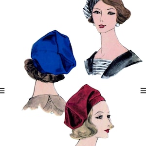 ドレープTOQUEハットの縫製パターン V 9766 デザイナーケモミリナリー PDF