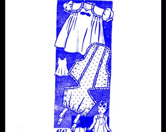 SunDress Frock Dress Panty Playsuit Pattern Anne Adams 4747 Size 1 Pdf