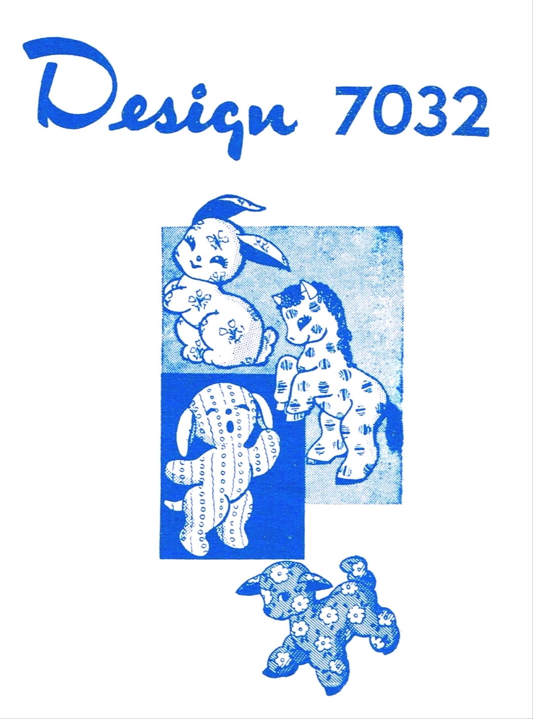 Letter 7032 Mail Order Design 4 Stuffed Animals Pattern Etsy