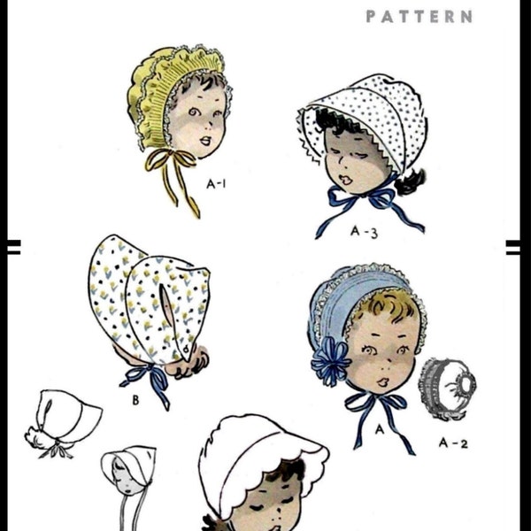 Vogue # 2661 Baby Bonnet Hat  INFANT Child  Pattern Fascinator Caps Millinery   Craft  LEDGER