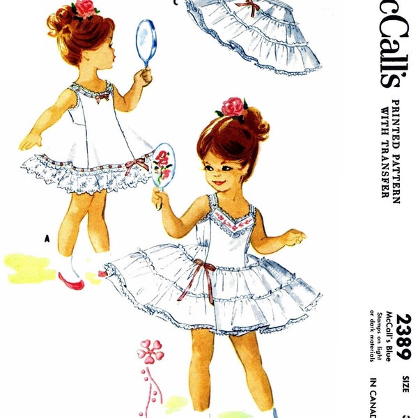 Size 3~ McCall's 2389 Pattern Girls Slips & Petticoat Underwear Toddler Child