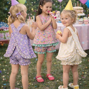 Sz 1~ Romper Playsuit Sewing Pattern S 8165 Child Girl's Summer Sunsuit & Panty Pdf