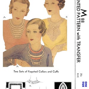 M 88 Pattern FAGOTED Collar and Cuffs Accessories Accessory 30's