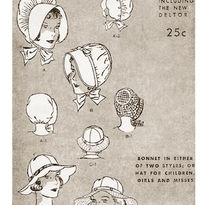B 6115 HÜTE Bonnets Muster 21 &quot;Kopf Unprinted Pdf