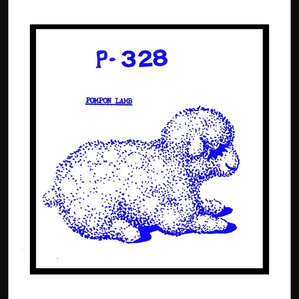 LETTER POMPON Lamb Pattern # P-328 Approx. 14" Long