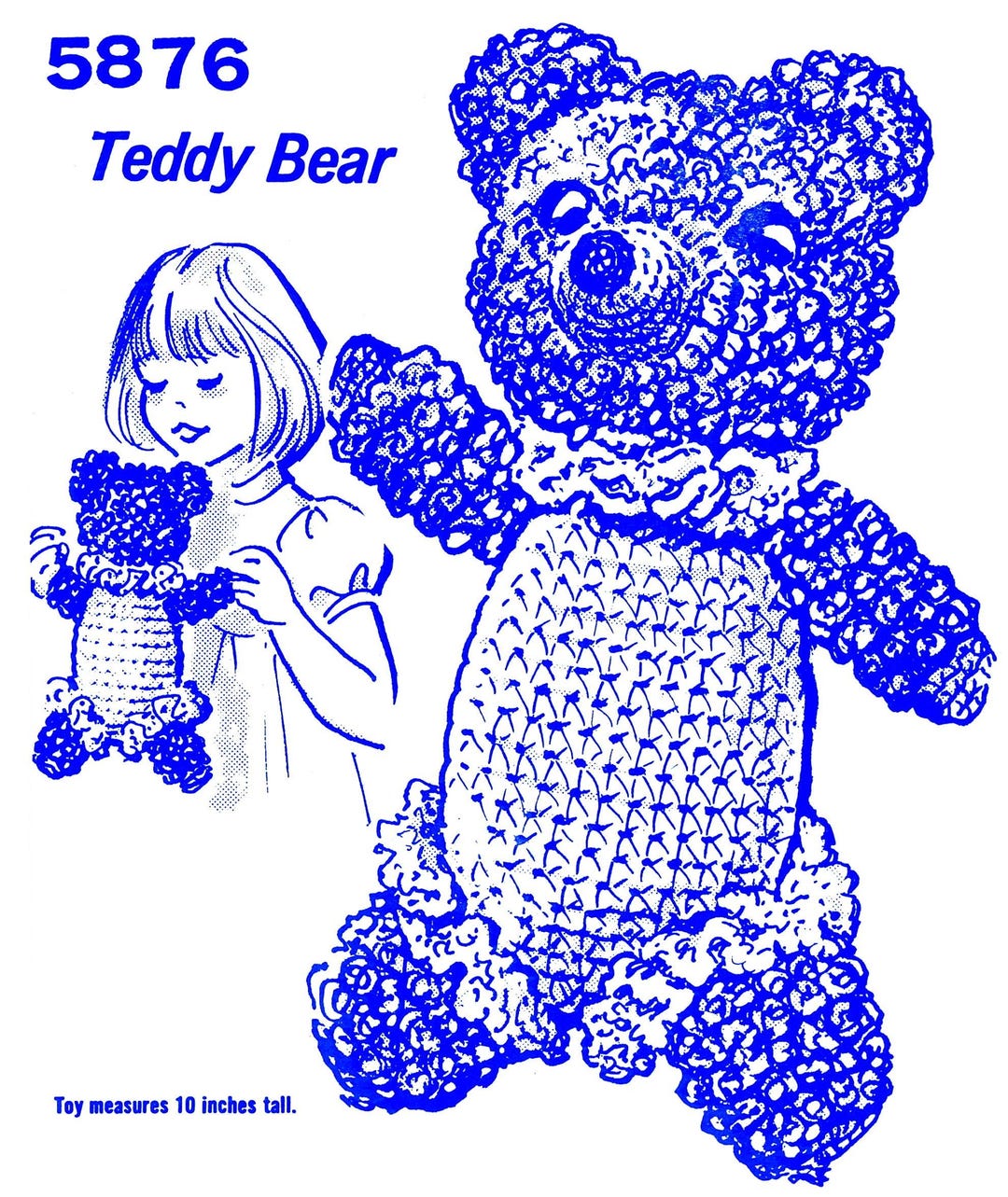 LETTER Teddy BEAR Crochet Pattern Mail Order 5876 Crocheted Crocheting ...