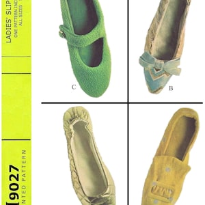 Molde para costura de pantufas estilo Mary Jane, modelo M 9027 (tamanhos P-M-G, 5-9).