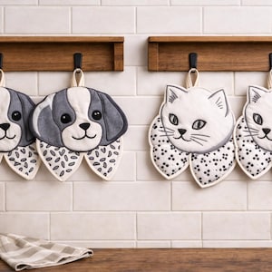 Dog Cat Animal Pot Holders Sewing Pattern Design 2562 Mail Order Pdf