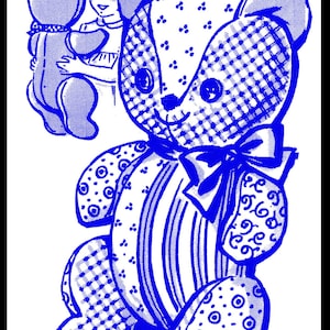 Stuffed Animal Teddy Bear Pattern Mail ORder Design 2342-T 32" Tall PaTTERNED FaBRIC Pdf