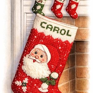 Modèle de tricot de bas de Noël Père Noël en tricot, motif personnalisé 552