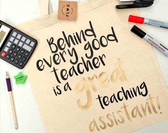 Great teaching assistant! Tote bag, school teacher classroom teaching assistant TA pupil headteacher OFSTED thank you hipster present  227