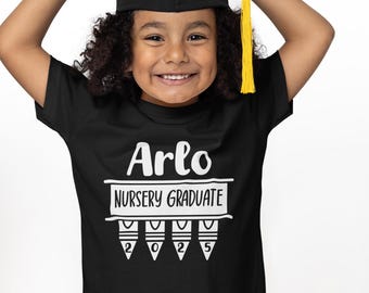 Personalised Nursery Graduate T-Shirt | Toddler Kids Leavers Tee | Custom Name & Year | End of Year Keepsake Gift | Leavers 2026