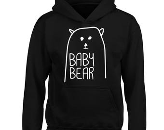 Sudadera con capucha para niño: Familia, niño pequeño, ilustración de oso, tres osos, divertido oso de peluche 4566