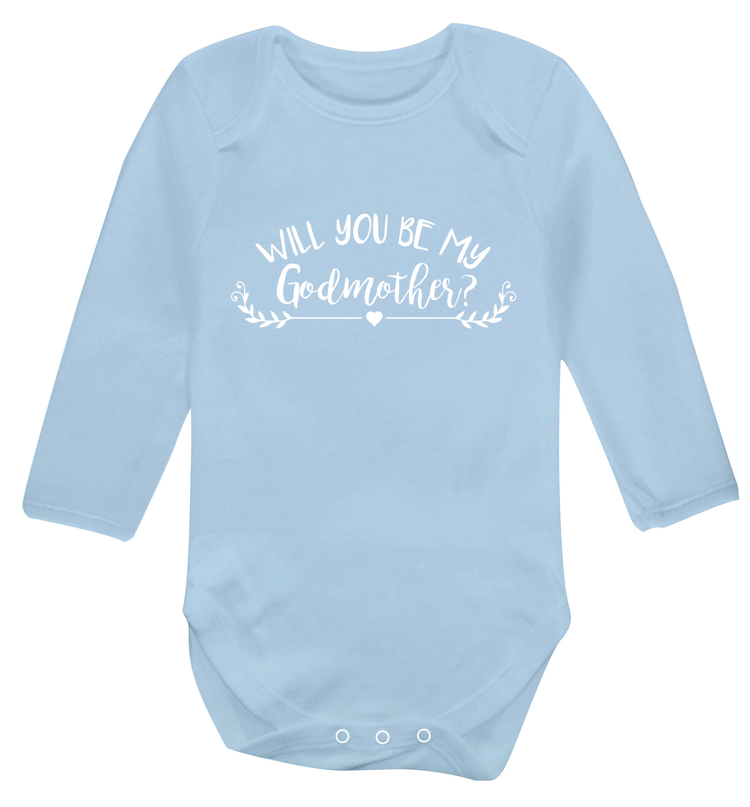Heart Christening Cute Baby Grow Body Suit Vest Will you be my Godmother 