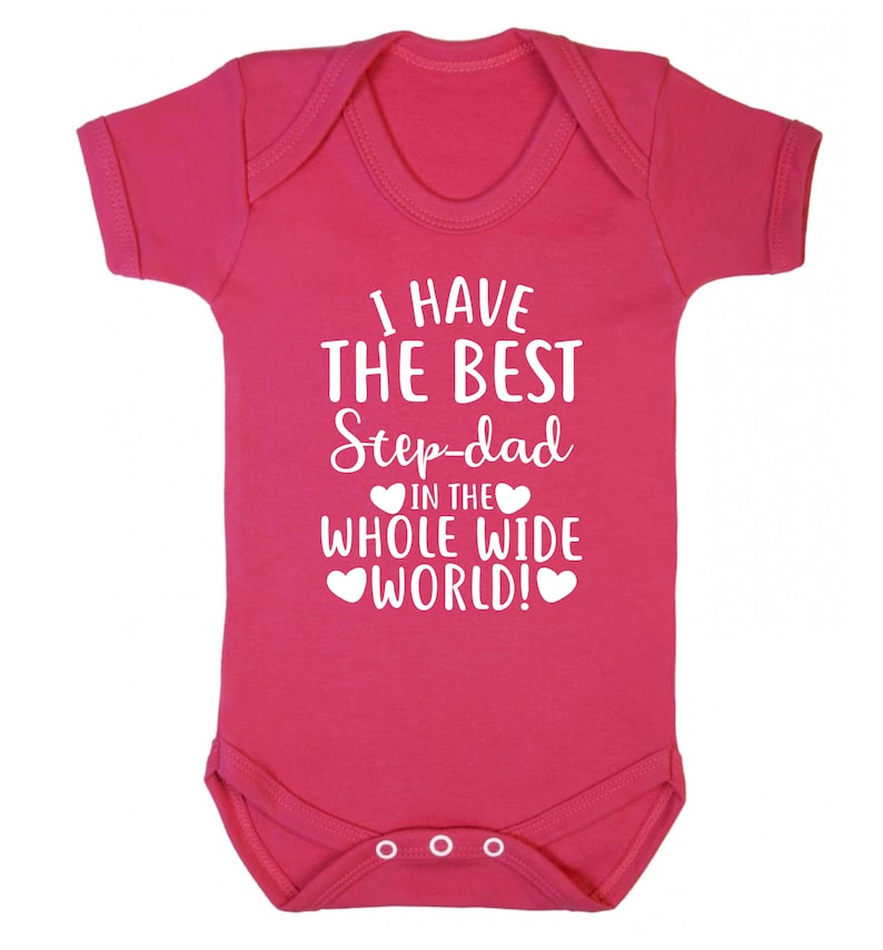 best step Dad in the world baby vest Father/'s Day birthday step son step daughter family group love heart hipster gift 4625