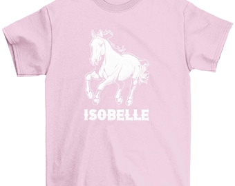 Personalised Horse Kids T-Shirt | Custom Name | Equestrian Gift | Horse Lover | Horse Riding | Pony | Riding Boots | Any Name | Equine 7459