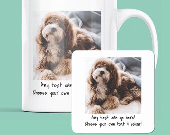 Taza y/o posavasos. ¡Cualquier foto, imagen, logotipo o texto! Personalizado, perfecto para regalo de cumpleaños o Navidad. Logotipo propio aquí. Lindo 7419