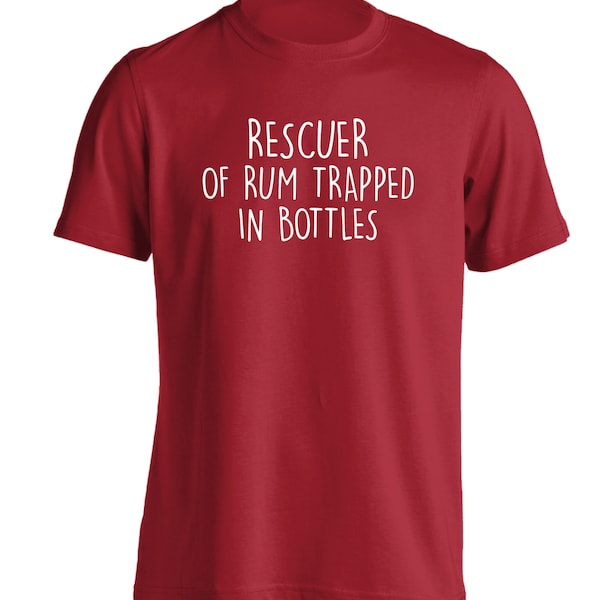 Rescuer of rum trapped in bottles, t-shirt, funny pirate drink cocktail alcohol glass bottle barrel hipster 1975