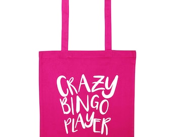 Crazy Bingo Player Tote Bag: Funny Numbers Bingo Queen Novelty Gift 5866