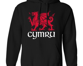 Cymru Hoodie | Welsh Dragon Sweatshirt | Wales Gift | Welsh Pride | Patriotic Cymru Hoodie | Rugby Football Fan 1483