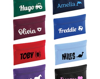 Estuche personalizado: ¡cualquier nombre, color e imagen! Ideal como regalo para material escolar, manualidades, dibujo y para colorear.