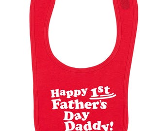 Personalised 1st Father's Day Baby Bib | Happy First Father's Day Gift | Custom Name Bib | New Dad Keepsake | Gift for Daddy From Baby