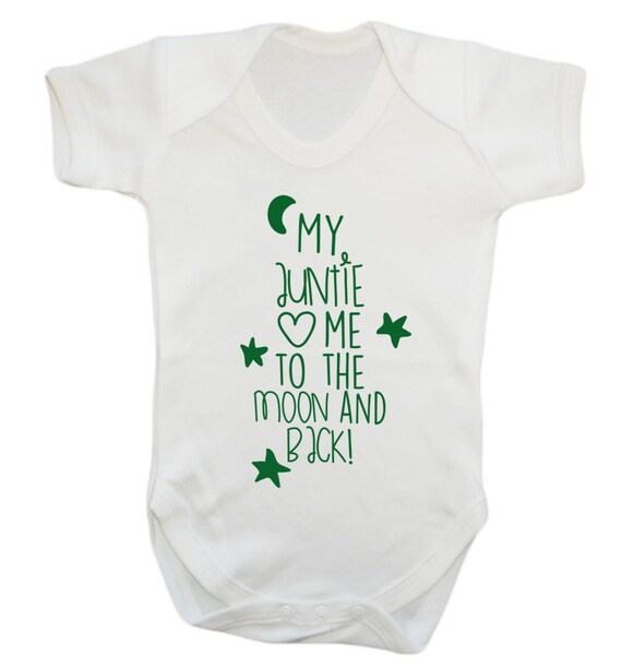 auntie loves me to the moon and back baby vest grow nephew niece family 426 