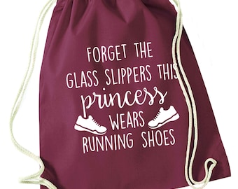 Zapatillas de cristal para correr, bolsa con cordón, deportivas, para club de running, ejercicio, entrenamiento físico, divertidas, feministas, 1633