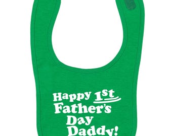 Feliz Día del Padre, Babero para Bebé: Regalo Personalizado Papá Amor Corazón Recuerdo Primer Día del Padre 15
