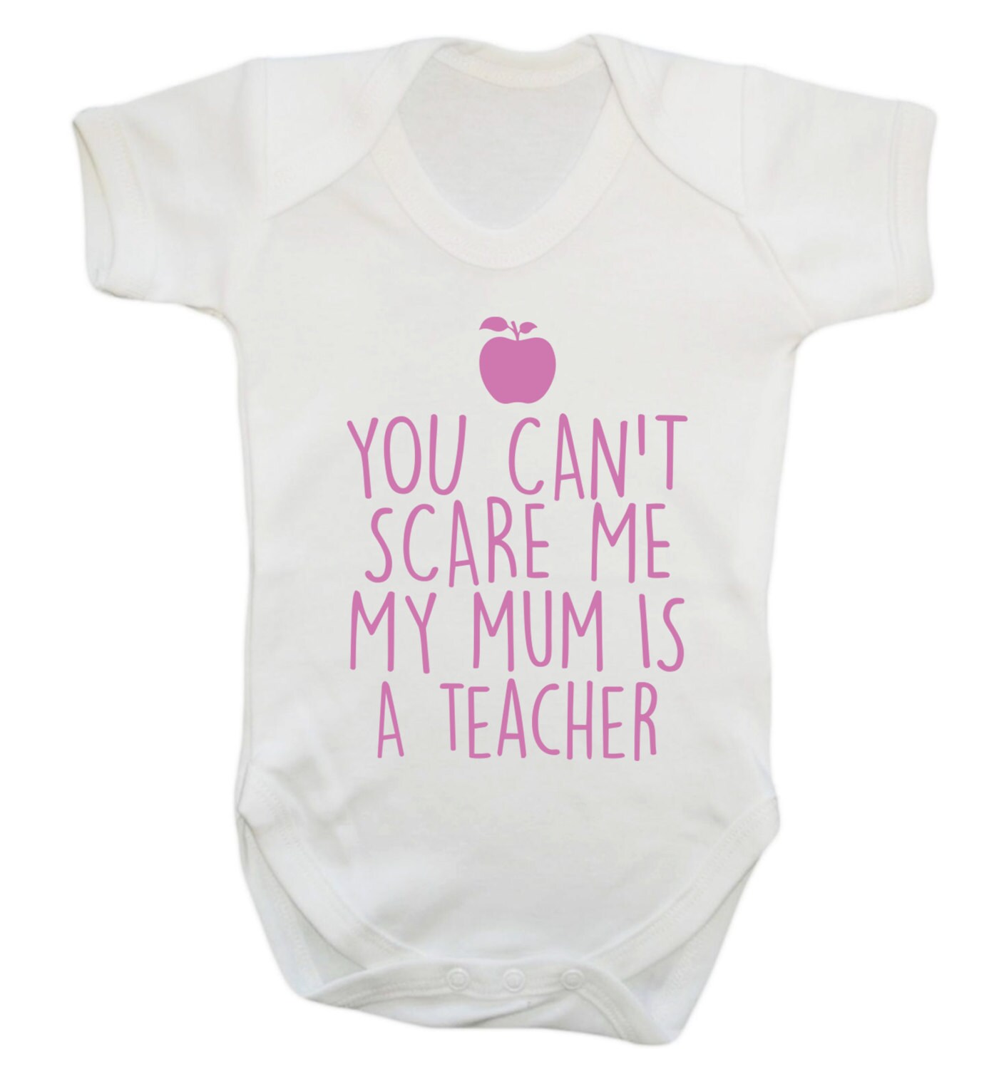 You can't scare me my mum is a teacher baby vest | Etsy