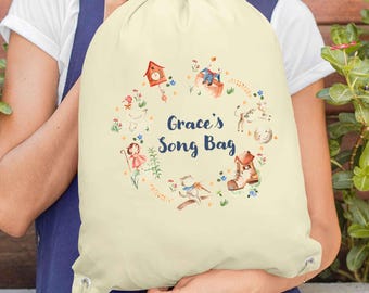Bolsa de canciones personalizada, rimas infantiles, regalo personalizado para baby shower, primer cumpleaños, recuerdo, maestro, enfermera de guardería, bolsa de cuentos escolares TA