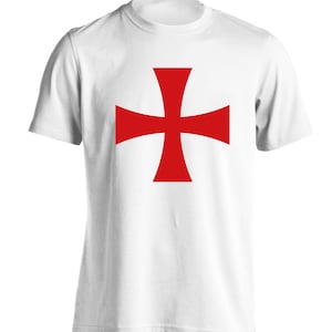 Knights Templar, t-shirt flag costume cross bible medieval crusades middle ages Holy warriors hipster gift  3594