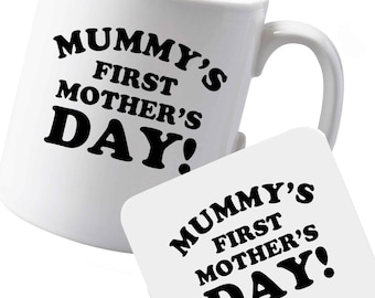 Primer Día de la Madre de Mamá: Taza/Posavasos/Taza y Posavasos, Regalo de Recuerdo para el Primer Día de la Madre con Amor, Hijo, Hija, Familia y Recién Nacido 41