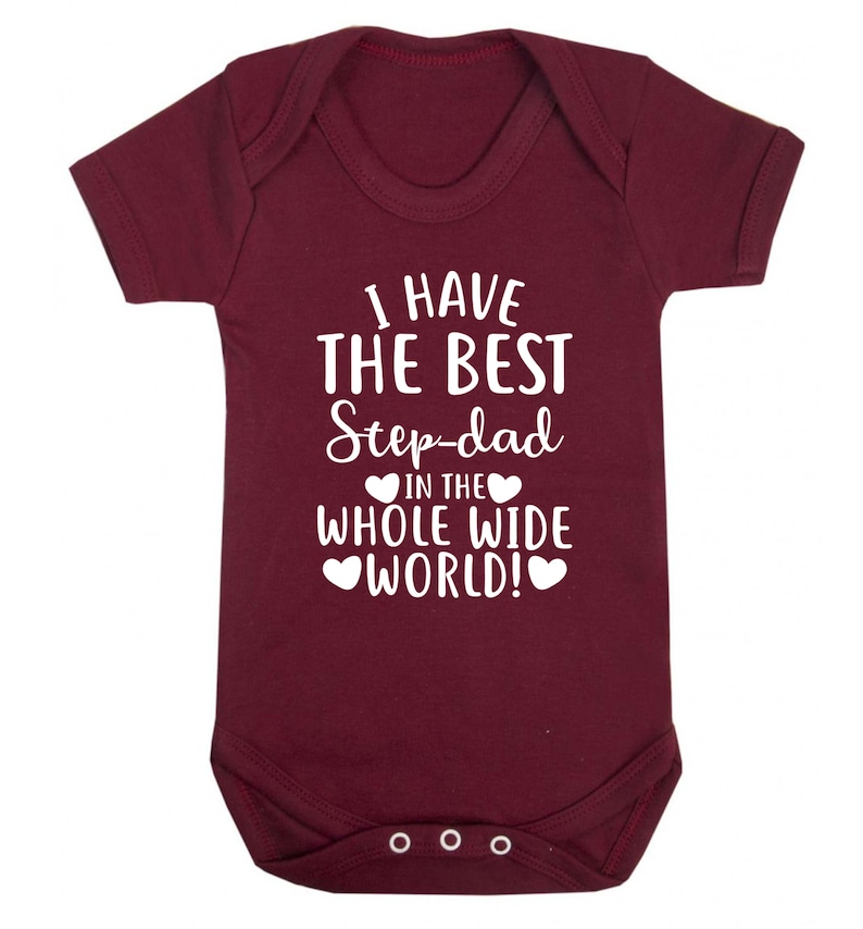 best step Dad in the world baby vest Father/'s Day birthday step son step daughter family group love heart hipster gift 4625
